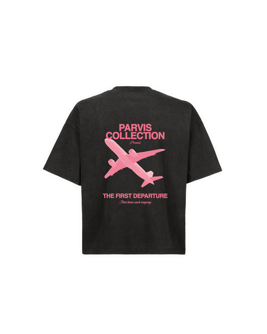 SECOND DEPARTURE VINTAGE BLACK TEE